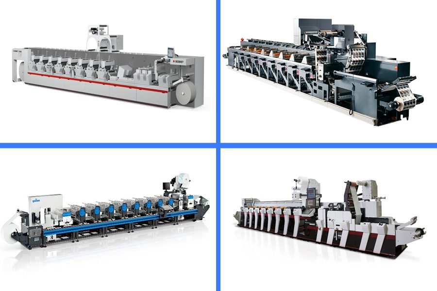 Label presses Four flexo presses for label printing